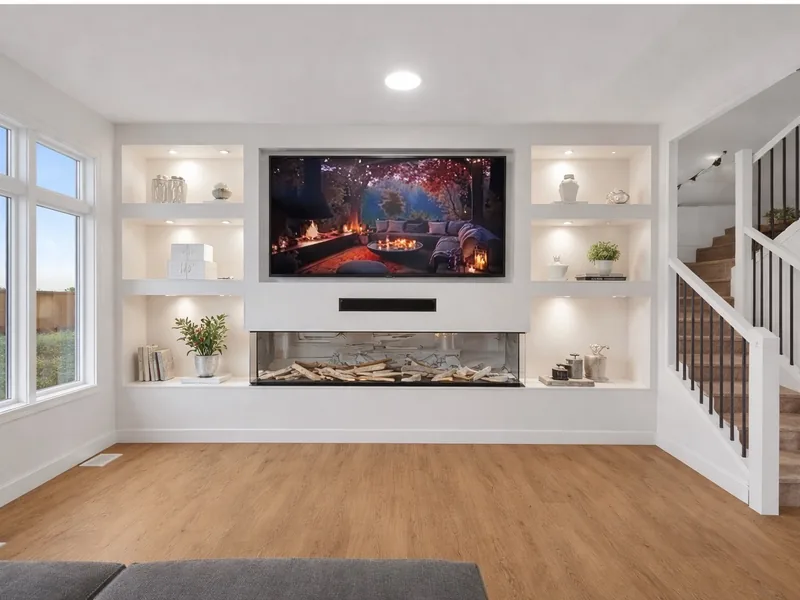 Media wall living room Calgary