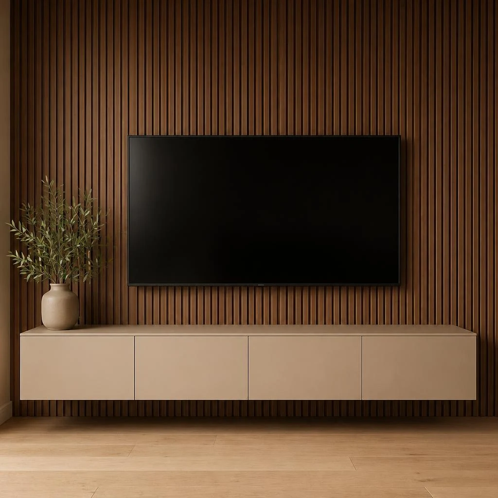 Modern minimalist media wall Calgary